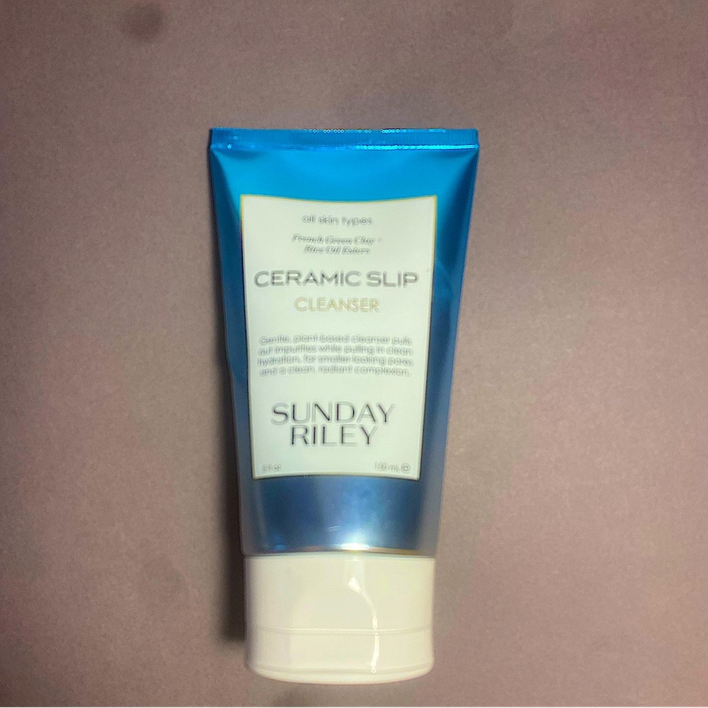 Sunday Riley ceramic slip cleanser.